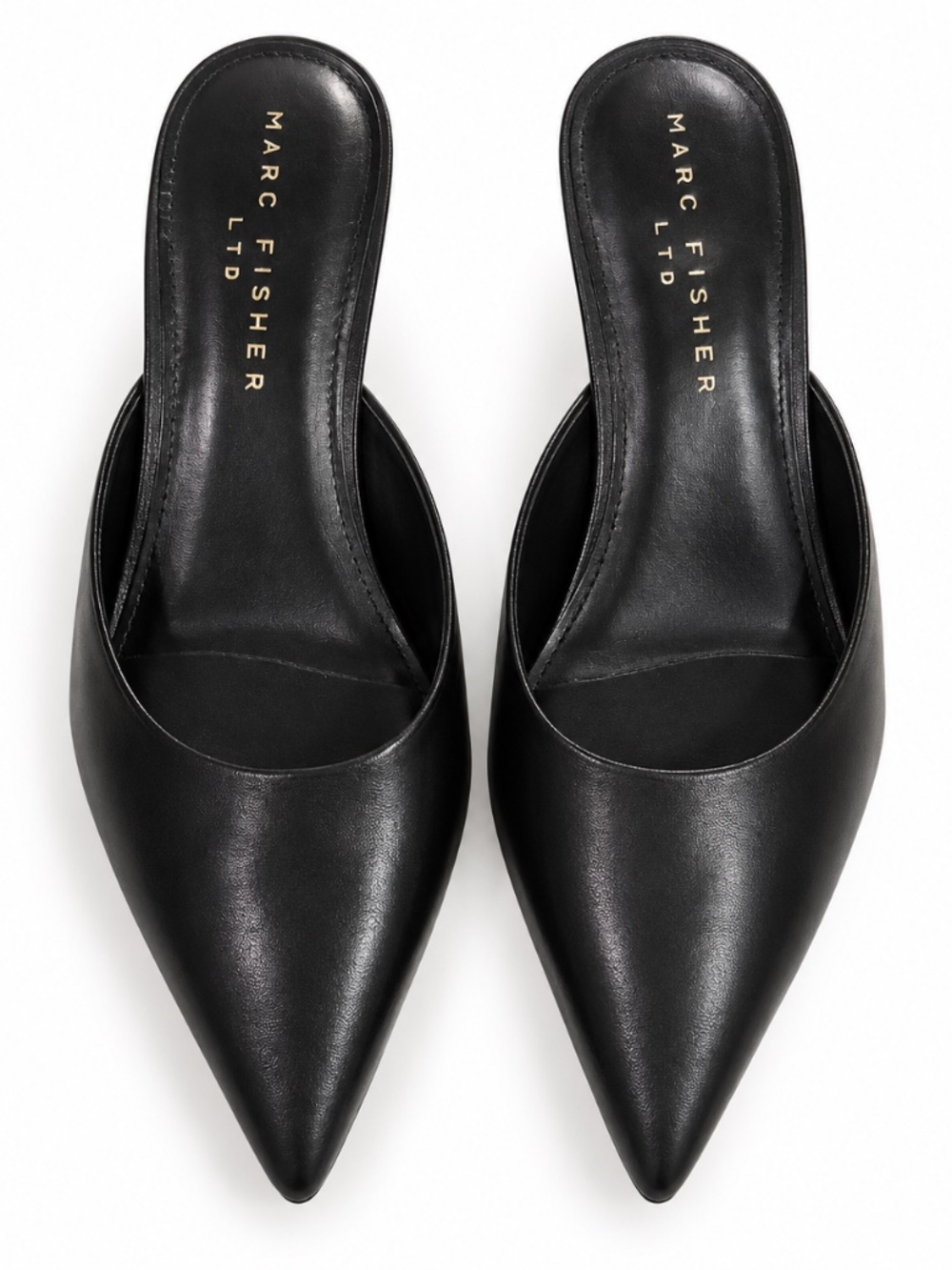 Marc Fisher LTD Black Pointed-Toe Heels — Sleek black heels featuring an elegant